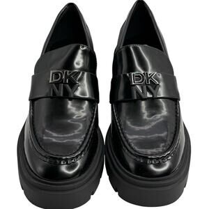 DKNY Black Platform Loafers Y2K Fashion